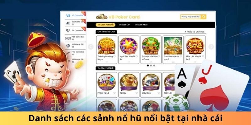 Danh sách các sảnh nổ hũ nổi bật tại nhà cái